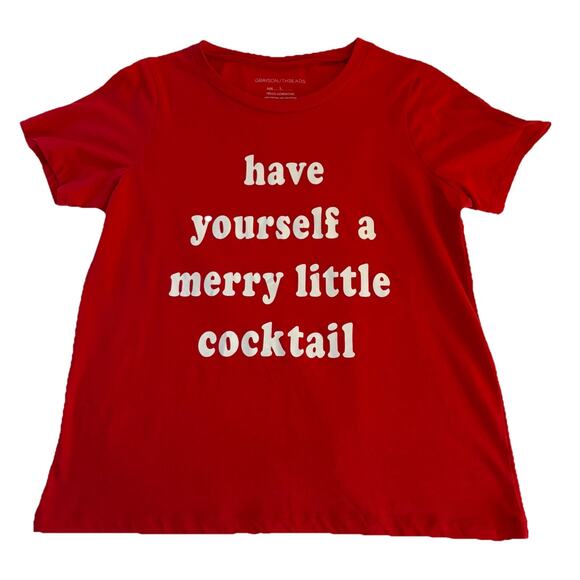 Have Yourself a Merry Little Cocktail Grayson Threads Red Women’s Large T-Shirt - Picture 4 of 9